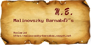 Malinovszky Barnabás névjegykártya