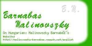 barnabas malinovszky business card